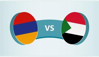 Armenia versus Sudán, equipo Deportes competencia concepto. vector