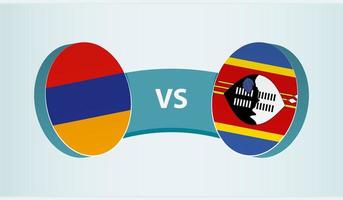 Armenia versus Swaziland, team sports competition concept. vector