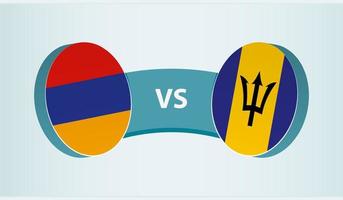 Armenia versus barbados, equipo Deportes competencia concepto. vector