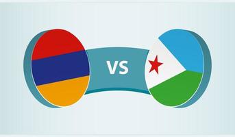 Armenia versus Djibouti, team sports competition concept. vector