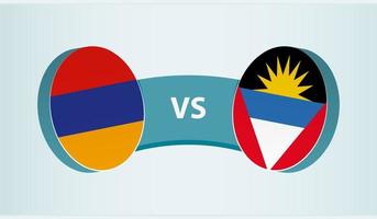 Armenia versus Antigua and Barbuda, team sports competition concept. vector