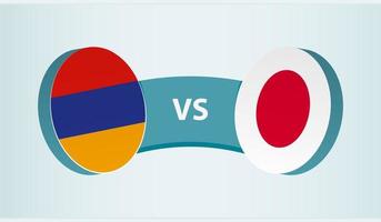 Armenia versus Japón, equipo Deportes competencia concepto. vector