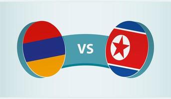 Armenia versus North Korea, team sports competition concept. vector