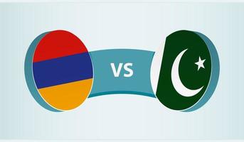 Armenia versus Pakistán, equipo Deportes competencia concepto. vector