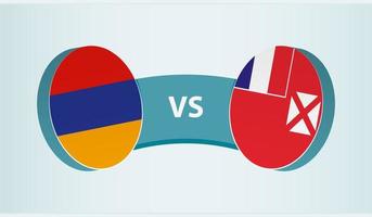 Armenia versus Wallis y futuna, equipo Deportes competencia concepto. vector