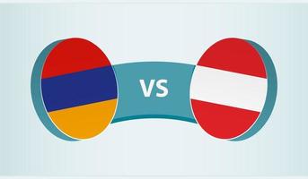 Armenia versus Austria, equipo Deportes competencia concepto. vector