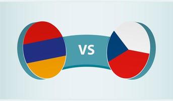 Armenia versus checo república, equipo Deportes competencia concepto. vector