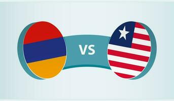 Armenia versus Liberia, team sports competition concept. vector