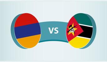 Armenia versus Mozambique, team sports competition concept. vector