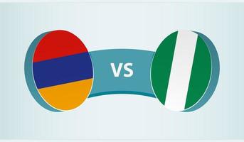 Armenia versus Nigeria, team sports competition concept. vector