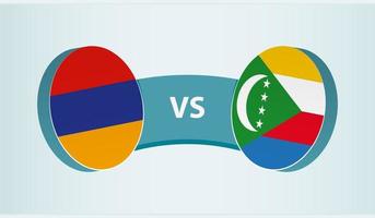 Armenia versus comoras, equipo Deportes competencia concepto. vector