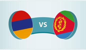 Armenia versus eritrea, equipo Deportes competencia concepto. vector