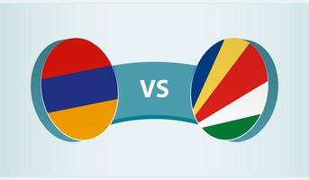 Armenia versus seychelles, equipo Deportes competencia concepto. vector