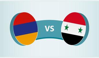 Armenia versus Syria, team sports competition concept. vector