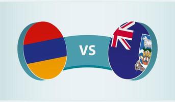 Armenia versus Falkland Islands, team sports competition concept. vector