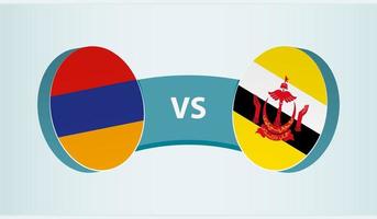 Armenia versus Brunei, team sports competition concept. vector