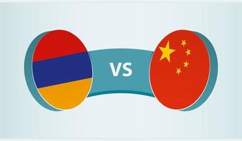 Armenia versus China, team sports competition concept. vector