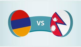 Armenia versus Nepal, team sports competition concept. vector