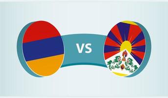 Armenia versus Tibet, team sports competition concept. vector