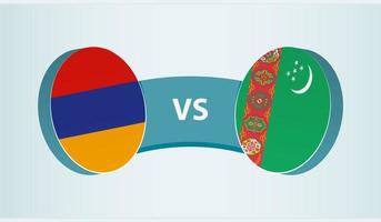 Armenia versus turkmenistán, equipo Deportes competencia concepto. vector