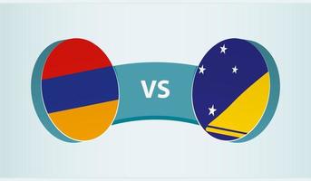 Armenia versus Tokelau, team sports competition concept. vector