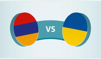 Armenia versus Ukraine, team sports competition concept. vector