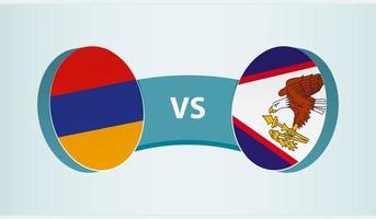 Armenia versus americano samoa, equipo Deportes competencia concepto. vector