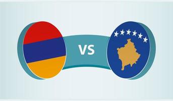 Armenia versus Kosovo, equipo Deportes competencia concepto. vector