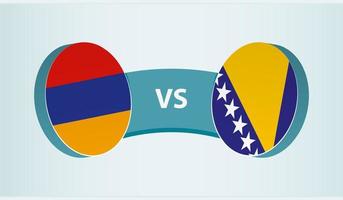 Armenia versus bosnia y herzegovina, equipo Deportes competencia concepto. vector