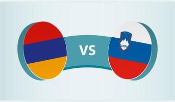 Armenia versus Slovenia, team sports competition concept. vector