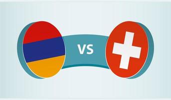 Armenia versus Suiza, equipo Deportes competencia concepto. vector