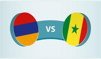 Armenia versus Senegal, equipo Deportes competencia concepto. vector