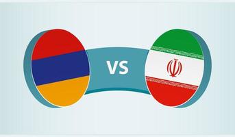 Armenia versus Iran, team sports competition concept. vector