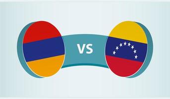 Armenia versus Venezuela, equipo Deportes competencia concepto. vector