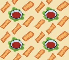 Pattern from spring rolls vector