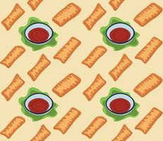 Pattern from spring rolls vector