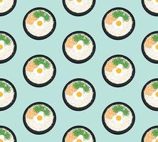 Pattern from rice dish with egg vector