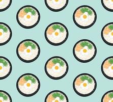 Pattern from rice dish with egg vector