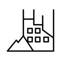 edificio Progreso construcción contorno icono vector ilustración