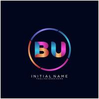 Letter BU colorfull logo premium elegant template vector
