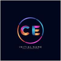Letter CE colorfull logo premium elegant template vector