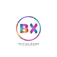 Letter BX colorfull logo premium elegant template vector