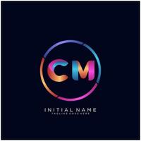 Letter CM colorfull logo premium elegant template vector