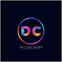 Letter DC colorfull logo premium elegant template vector