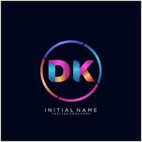 Letter DK  colorfull logo premium elegant template vector