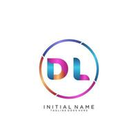 Letter DL colorfull logo premium elegant template vector