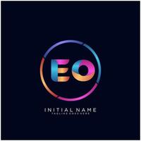 Letter EO colorfull logo premium elegant template vector