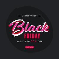 Black Friday Sale Poster Design. vector