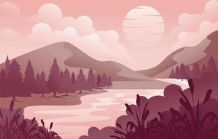 Monochromatic Nature Landscape Background vector