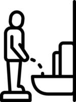 line icon for peeing vector